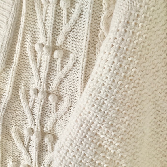 VINTAGE Chunky Fisherman Sweater Cardigan Button Cottagecore Academia Grandpa XL - Picture 9 of 11